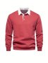 Cotton Blend Retro Color Block Men's Casual Pullover Long Sleeve Lapel Shirt For Spring Fall Men's Clothing