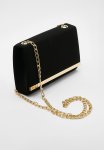 Metal Trim Clutch Bag - Black
