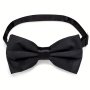 Men's Adjustable Black Bow Tie For Formal Suit - Polyester Woven Design