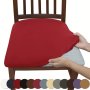 4PCS/6PCS Solid Color Brushed High Elastic Chair Cover Simple Soft And Comfortable Chair Seat Cover Dust-proof And Dirt-resistant Chair Slipcover Suitable For Dining Chair