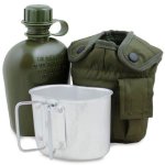 Army Style 1L Bottle With Fire Bucket And Olive Cover