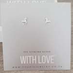 Adeline 925 Sterling Silver Horse Ear Stud Earrings Size: 6X7MM