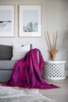 My Africa Shweshwe Throw Grape & Cerise