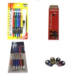 Stationery Set - With 12 Coloured Pencils 5 Pens And 5 Mechanical Pencils