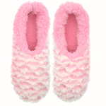 Snoozies Pink Wiggly Stripe - Light Pink - M Women