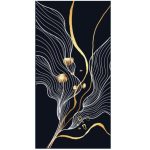 Abstract Black And Gold Wall Art Canvas Print 400 X 900