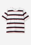 Cotton On The Essential Short Sleeve Tee - White squid Ink varsity Red Stripe