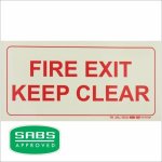 Photoluminescent 190MM Safety Sign F45 Fire Exit Keep Clear