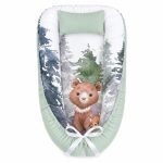 Monochrome Sage Woodlands Dotted Print Baby Nest Pod Newborn Lounger