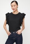Edit Anglaise Ruffle Tee - Black