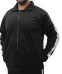 Mens Tricot Zip Up Track - 8XL Black