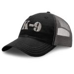 Richardson Soft Mesh Cap Hat Embroidered K-9 Silver Logo Embroidery Trucker Hats For Men & Women Cotton Black Charcoal Design On