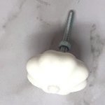 JP779 White Resin Doorknob Vintage Pumpkin