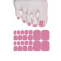 Toenail Stickers Full Nail Wraps For Women Solid Pink Color Toe Nail Stickers Self Adhesive Gel Nail Strips For Nail Art