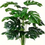 1PC Artificial Monstera Palm Tree Leaves - Faux Tropical Plant Greenery - Plastic Floor Decor For Living Room - All-season Home