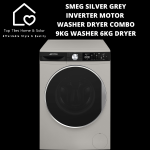 Smeg Silver Grey Inverter Motor Washer Dryer Combo - 9 6KG