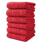 Riangi 100% Cotton Kitchen Hand Towels Set Of 6 16"X26" Cotton Soft Quick Drying Terry Cloth - Absorbent Kitchen Towel White For