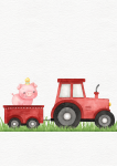 Red Yard Tractor Canvas Print - 600MM X 600MM