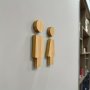 2PCS Premium 16.76CM Double-sided Tape Men's & Women's Bathroom Signs With Solid Wood Backing - Essential Office Supplies