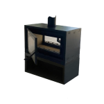 Firescape 1060 With Wood Box Slow Combustion Double Sided Freestanding Fireplace