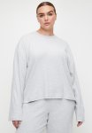 Cotton On Plus Pointelle Rib Long Sleeve Top - Light Grey Marle