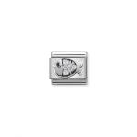 Classic Silver Fish With White Cz Link