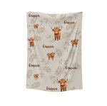 Personalised Fleece Blanket Natural Highlands Cow