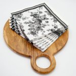 Rose Print Linen-look Napkin 25 Pack - Black
