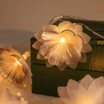 1PC Artificial Flower Decorative LED Light 1.5M 3.28FT 10LED Diy Fairy Tale Wreath Leaf Light For Home Party Wedding Room Courty