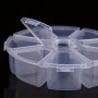 8-Compartment Diamond Painting Storage Organizer - Round Plastic Container For 5D Mosaic Accessories Jewelry (Earrings Necklaces Bracelets Rings) Decorative Items & Small Craft Supplies