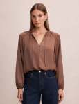 Rowan Bubble Hem Blouse - 18 Mink