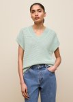 Mercerised Cotton Basketweave Knit Vest
