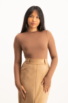 Lucy Long Sleeve Bodysuit - Mocha - S