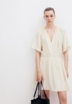 Smock-detail Dress - Cream