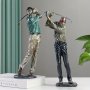 Large 33.02-38.1CM Golfer Resin Figurine - Perfect For Home Office & Display Decor