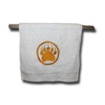 Hand Towel Gold Monogram White