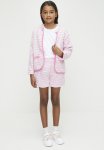 PoP Candy Faux Tweed Jacket And Short Set-pink