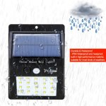 Double Pack Solar Power Sensor Wall Light 20 LED Bright Wireless Security Motion – Set Of 2