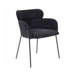 Bonnie Metal And Fabric Dining Chair Black Grey - Grey