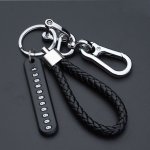 Anti-lost Car Key Pendant Split Rings Keychain Phone Number Card Keyring Auto Vehicle Lobster Clasp Key Chain Car Accessories