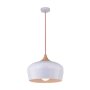 Pendant Lighting Scandinavian Range Wood And White Bowl Shape