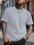 Classic Design Solid Men's Short Sleeve Crew Neck T-shirt Casual And Comfy Tops For Men Versatile For Summer Daily Leisure Wear