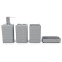 Liuonnam Bathroom Accessories Set 4-PIECE Plastic Gift Set With Toothbrush Holder Toothbrush Cup Soap Dispenser Soap Dish Gray