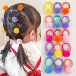 20PCS Multicolor Girls Ball Hair Ties Elastic Cute Hair Ties Hair Accessories