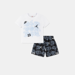 Jordan Boys Aop Movement Lines Short 2 Piece Set In Black And White - Black And White 4