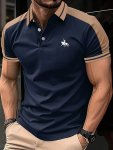 Men's Casual Vintage Style Lapel 1 4 Button Short Sleeve Shirt For Men's Fitness Training Golf