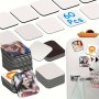 24/40/60 Pieces Sublimation Blank Fridge Magnets For Home Kitchen Refrigerator Microwave Wall Door Decoration Or Office Calendar With Sublimation Printing Square Blanks Diy Metal Magnetic