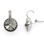 Bell A Silver & Smoky Grey Crystal Drop Earrings - Smoky Grey
