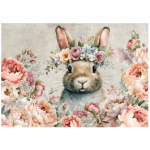 Tear Resistant Deco Print Floral Bunny