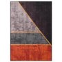 Black Orange Grey Shapes Polyester Print Rug 160X230CM